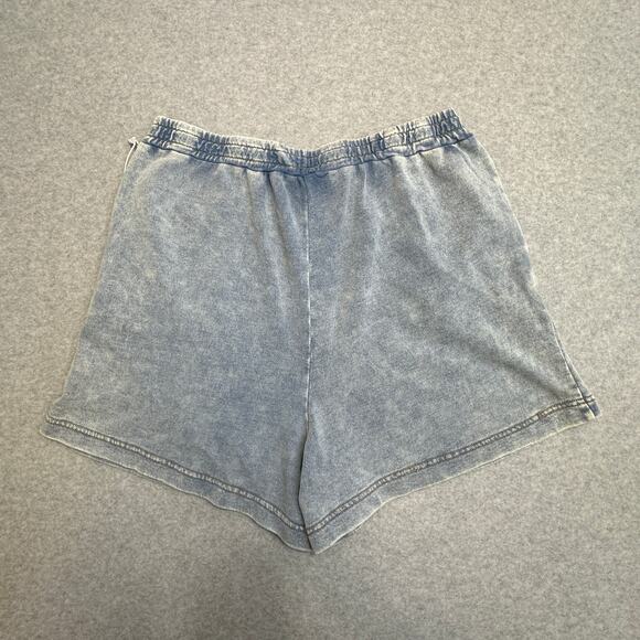 Jane+Delancey Shorts SZ L Blue Acid Wash Elastic Waistband Stretch Pull On Terry - Picture 6 of 8